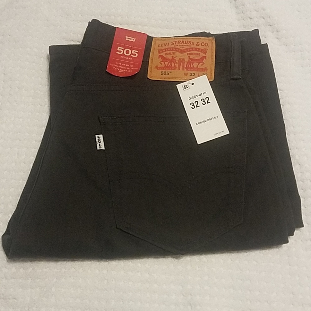 NWT Mens Dark Gray 505 Levi's 32x32